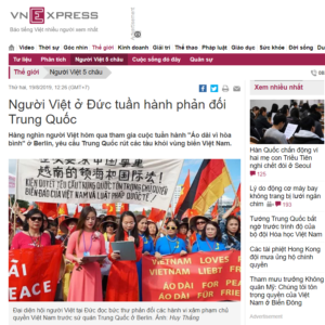 Báo chí truyền thông trong nước bị cấm đưa tin về cuộc biểu tình chống Trung Quốc tại Berlin