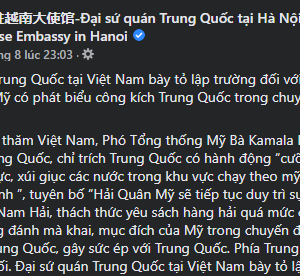Đại sứ quán Trung Quốc tại Hà Nội gọi việc chiếm đóng Hoàng Sa và Trường Sa là “quyền lợi hợp pháp”
