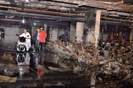 Motorbikes not allowed to park, apartment building’s first floor, mini apartment fire, Thanh Xuan district, Hanoi, killing 56, injuring 37 victims, Motorbikes parking