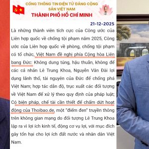 Việt Nam yêu cầu Đức cấm tờ Thoibao.de