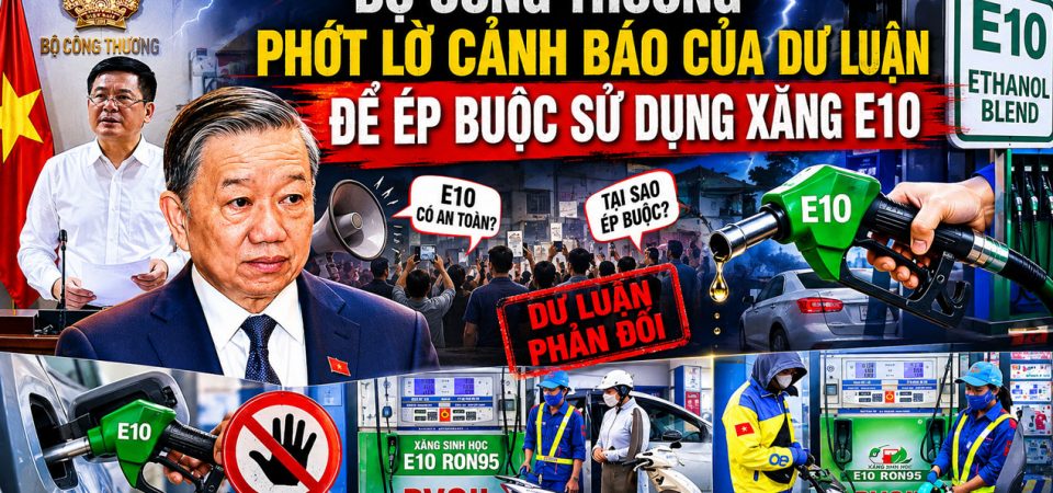 Bộ Công Thương phớt lờ cảnh báo của dư luận để ép buộc sử dụng xăng E10