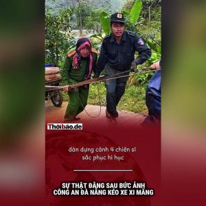 Sự thật đằng sau bức ảnh Công an Đà Nẵng kéo xe xi măng