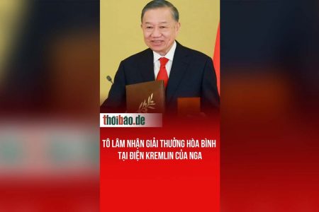 Tô Lâm nhận giải thưởng hòa bình tại Điện Kremlin của Nga